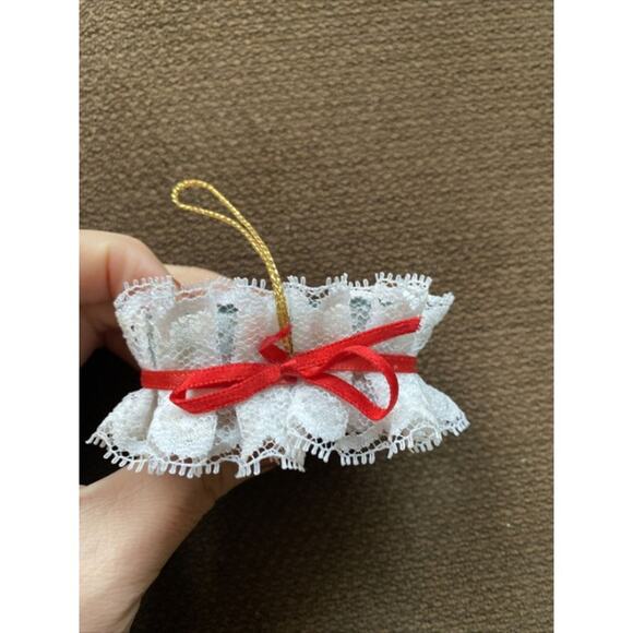 Handmade Red Wooden Heart Decoration Christmas Tree Ribbon White Ornament Cute - Picture 4 of 11